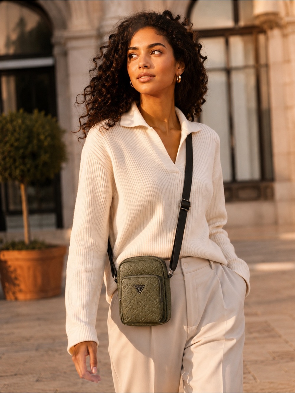 GUESS NWT Milano Mini Crossbody Bag in Olive Green